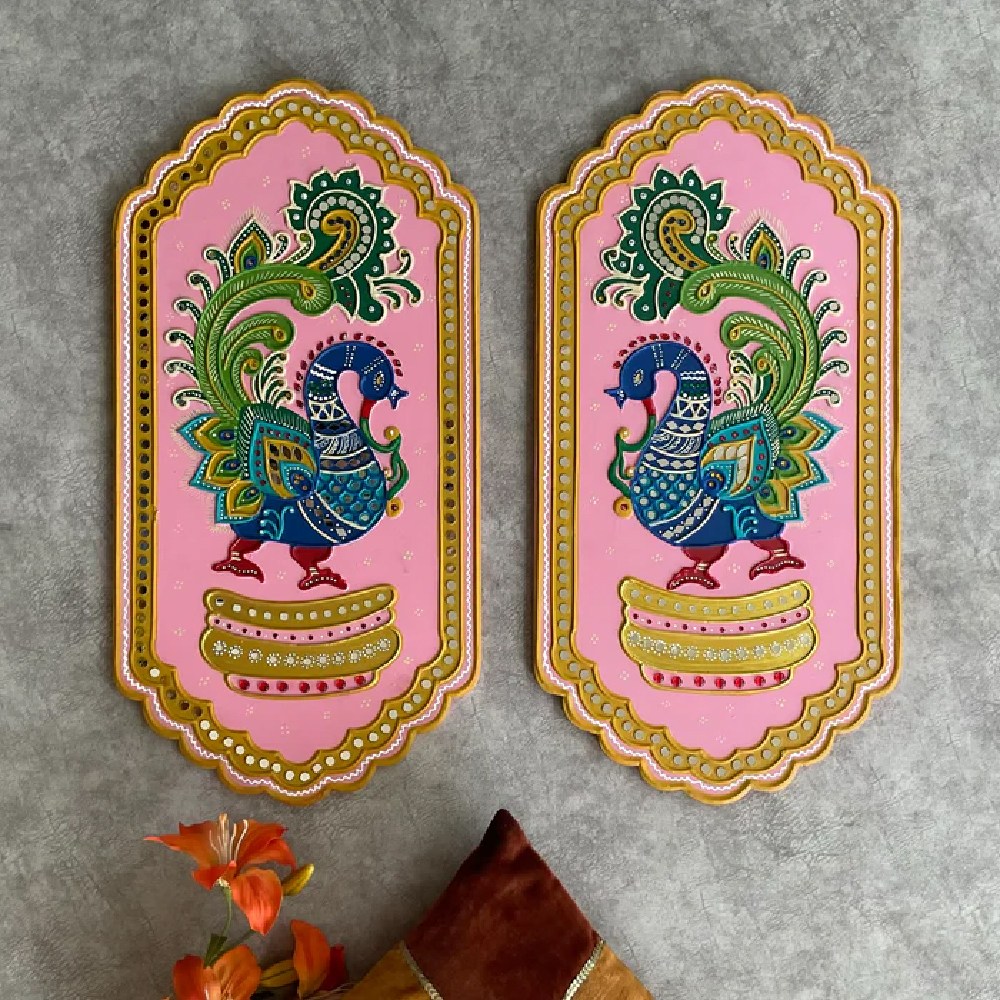 Annapakshi Lippan Wall Hanging (Set of 2) - Image 2